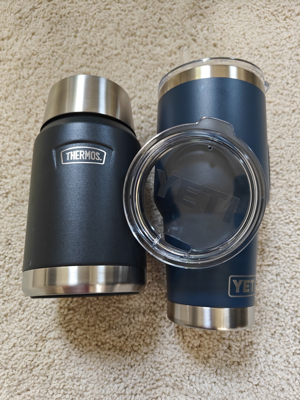 Thermos & YETI Stainless Insulated Tumblers - Navy & Dark Gray
